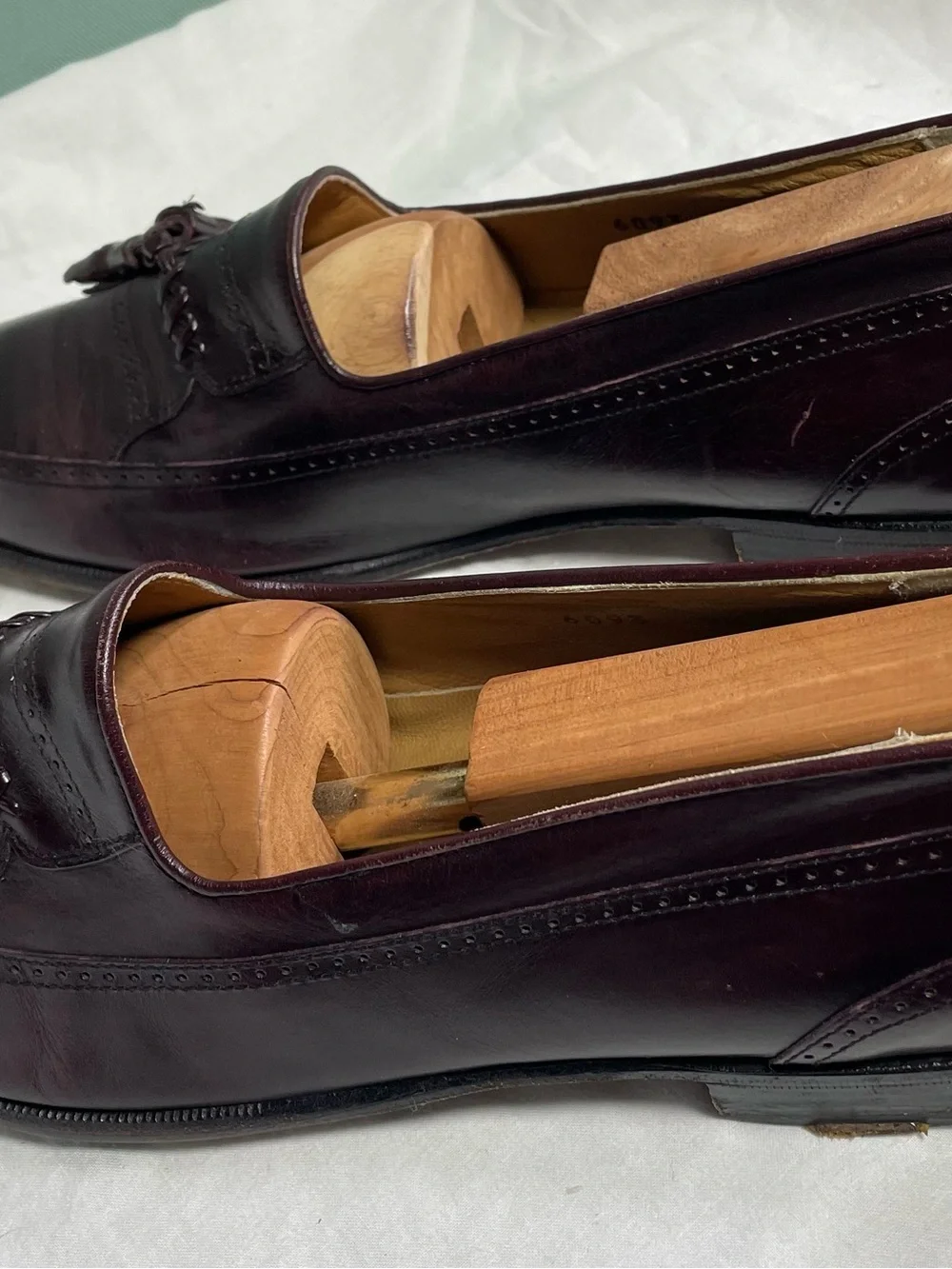 DOMANI by Johnston & Murphy Men's Tassel Loafers in Deep Burgundy Sz 9.5 M Italy
